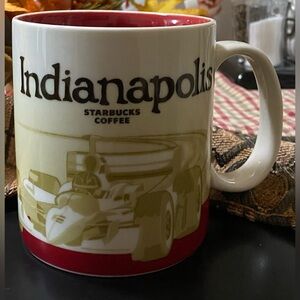 Starbucks Indianapolis Mug with Red and Cream Accents 2012 16-oz